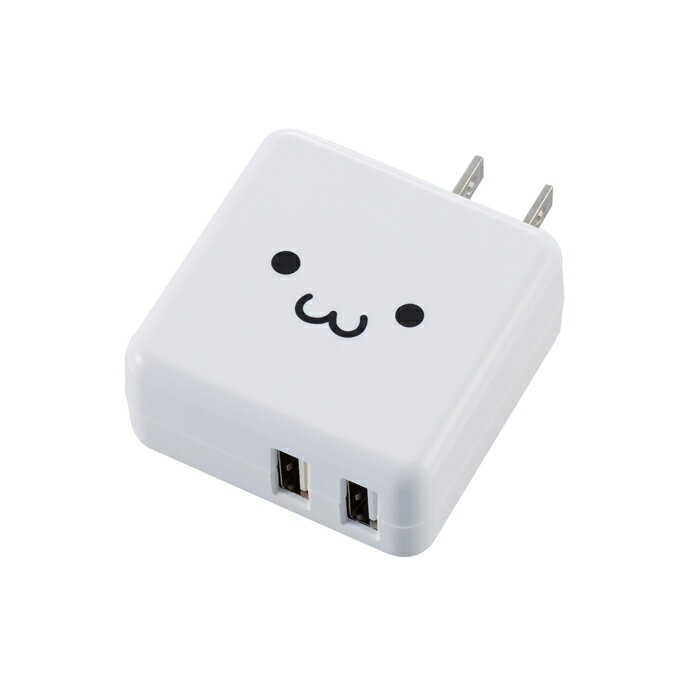 【 送料無料 】 エレコム MPA-ACU03WF スマートフォン・タブレット用AC充電器 / 3.6A出力 / USB-Aメス2ポート / おまかせ充電搭載 / ホワイトフェイス 3.0Aー4.0A未満のサムネイル
