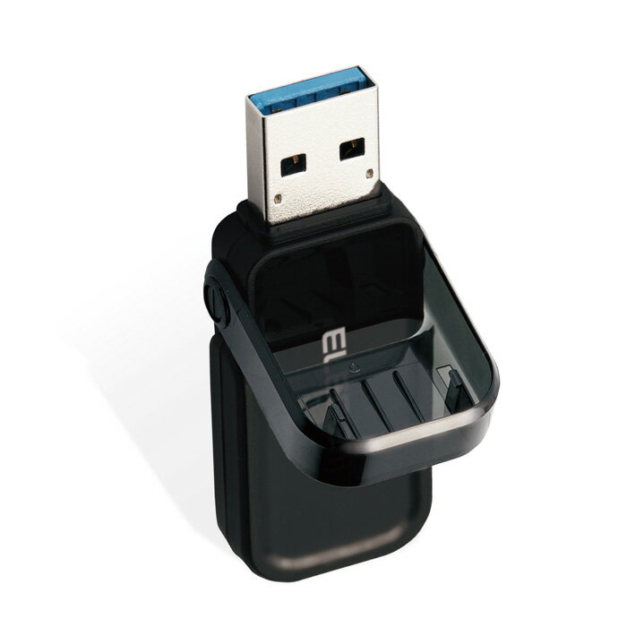 【正規代理店】 エレコム MF-FCU3064GBK フリップキャップ式 USBメモリ USBメモリー USB3.1(Gen1)対応 セキュリティ機能 USB メモリ 安全 フラッシュメモリー 64GB ブラック Windows11 対応