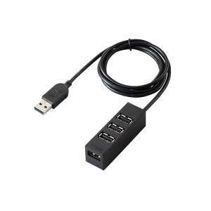 Ź 쥳 U2H-TZ427BBK ǽ USBϥ Ĺ֥ 4ݡ USB 2.0 Хѥ ޥͥå 100cm USB ϥ ֥å Windows11 б
