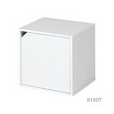 2個セット キューブボックス 扉付き ホワイト CB35DR(WH)