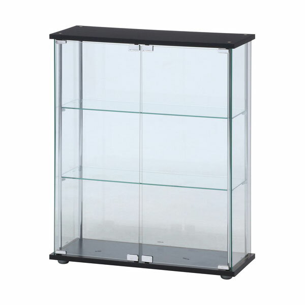 ガラスディスプレイケース3段 ワイド BK [2]