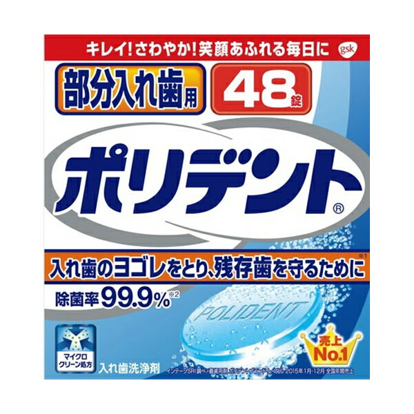 【48個セット】 部分入れ歯用ポリデント グラクソスミスクライン 入れ歯用