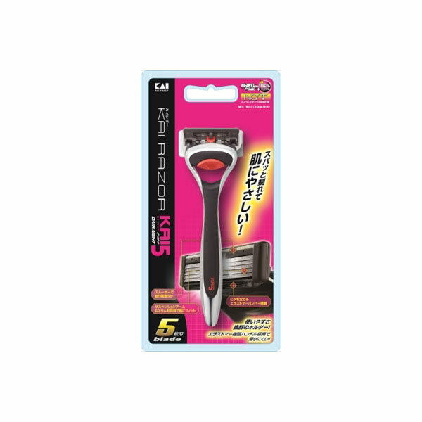 【60個セット】 KR5K-1SE3 KAI RAZOR KAI5 ダークナイトホルダー 男性用カミソリ 髭剃り 替刃 スキンケア カイレザー ひげそり 貝印 ...