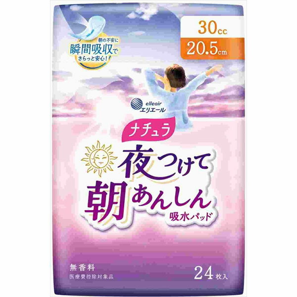 ナチュラ夜つけて朝あんしん吸水パッド20.5cm 30cc 24枚 大王製紙