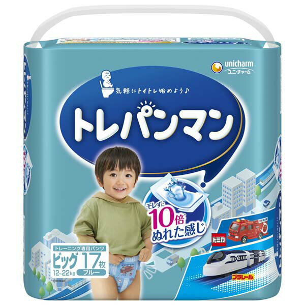 【3個セット】 トレパンマンブルービッグ17枚 トレパンマン こども用紙おむつ オムツ 紙おむつ 赤ちゃん ブルー ビッグサイズ パンツ ビッグ ユニチャーム