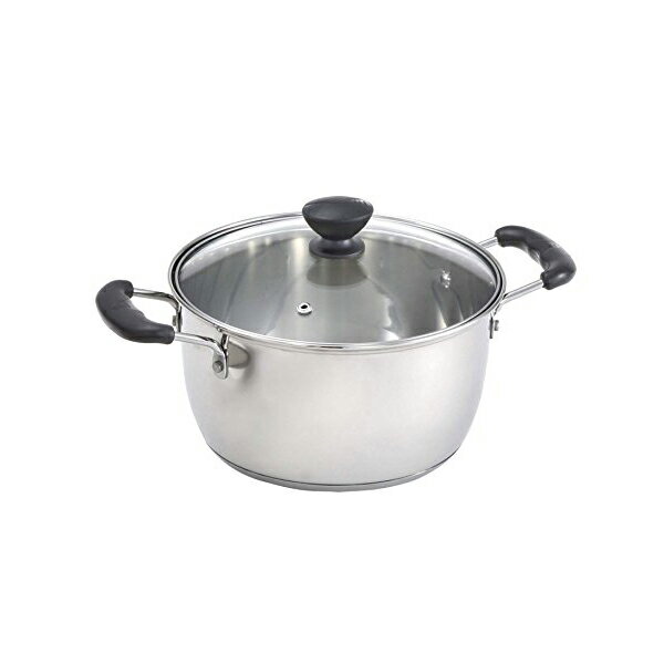 【5個セット】 ベストコ ND-5994 プリオール 両手鍋 20cm ガラス蓋付 Bestco ステンレス パール金属 高..