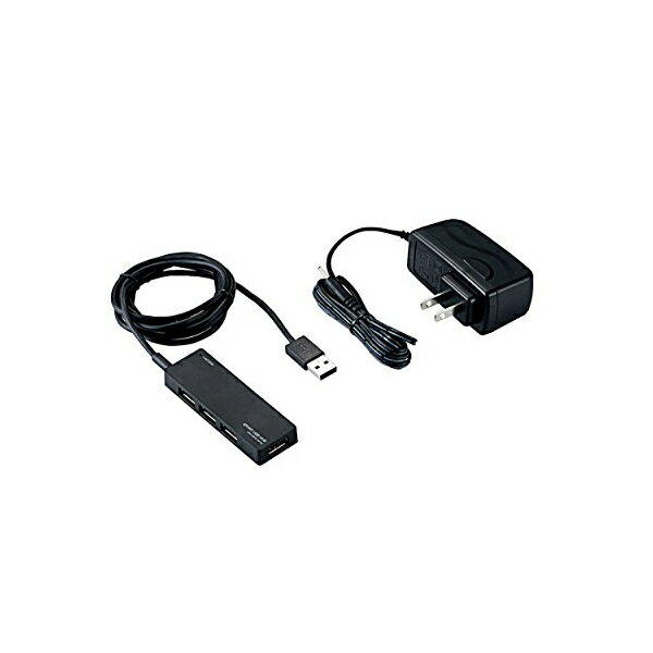 【正規代理店】 エレコム U2H-AN4SBK USB2.0 ハブ 4ポート ACアダプタ付 セルフ / バス両対応 Nintendo Switch動作確…