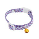 【3個セット】 ペティオ Anycat エニーキャット カラー チェック パープル 全猫種 Petio W57292 ポリエステル 猫専用首輪 アクセサリー キ...