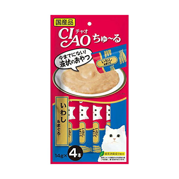 【6個セット】 チャオ ( CIAO ) CIAOちゅーる いわし&まぐろ 14g×4本 キャットフード 猫 ネコ ねこ キャット cat ニャンちゃん 1