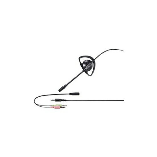 バッファロー 片耳イヤフック式ヘッドセット 4極&3極プラグ BSHSECM110BK 送料無料