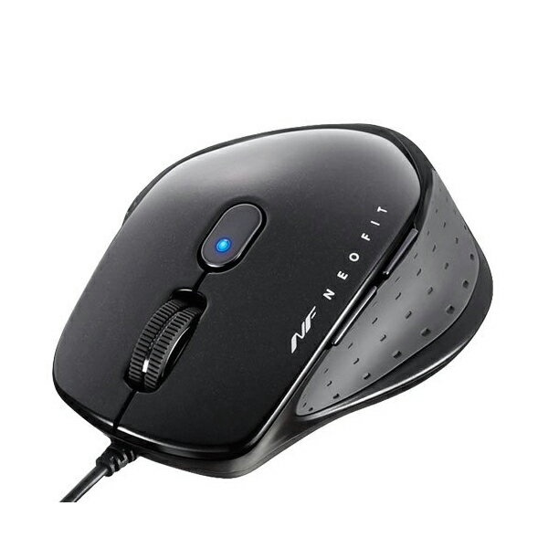 バッファロー 有線 BlueLED 5ボタン ネオフィットマウス Mサイズ ブラック BSMBU510MBK 送料無料