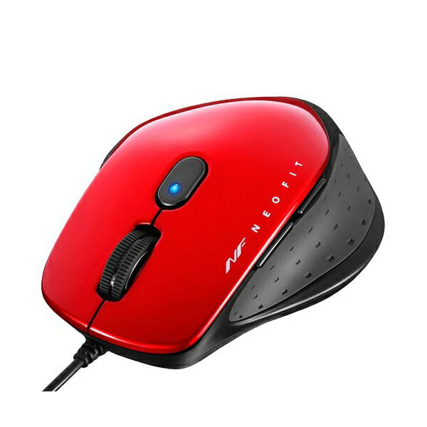 バッファロー 有線 BlueLED 5ボタン ネオフィットマウス Mサイズ レッド BSMBU510MRD 送料無料