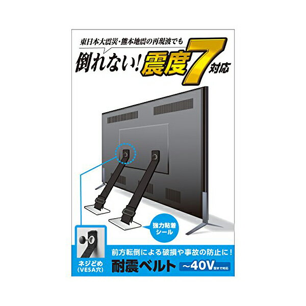 楽天ウルマックス 楽天市場店【正規代理店】 エレコム TS-005N 耐震ベルト テレビ用 40インチまで対応 ネジどめタイプ TV用耐震ベルト / ～40V用 / （ VESA穴 ） / 2本入