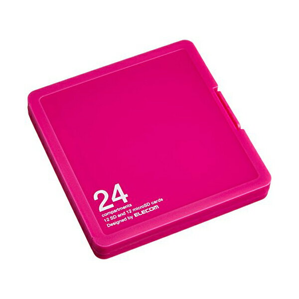 【正規代理店】 エレコム CMC-SDCPP24PN メモリカードケース SD ケース プラスチック 12枚 + microSD12枚収納 ピンク SD / microSDカードケース ( プラスチックタイプ )