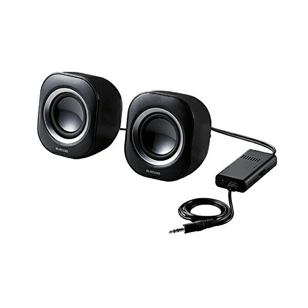 【正規代理店】 エレコム MS-P08ABK スピーカー 高出力 6W コンパクト ACアダプタ給電 ブラック コンパクトスピーカー / AC電源 / ブラックのサムネイル