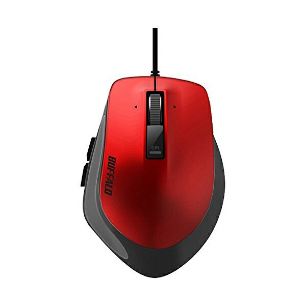 バッファロー 有線 BlueLED プレミアムフィットマウス Mサイズ レッド BSMBU500MRD 送料無料