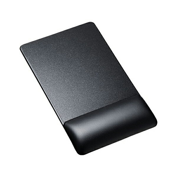 【 送料無料 】 サンワサプライ リストレスト付きマウスパッド (レザー調素材、高さ標準、ブラック) MPD-GELPNBK