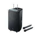 サンワサプライ ワイヤレスマイク付き拡声器スピーカー MM-SPAMP8 拡声器 マイク2本 ワイヤレスマイク付き拡声器スピーカー ( 最大200W出力・キャス...