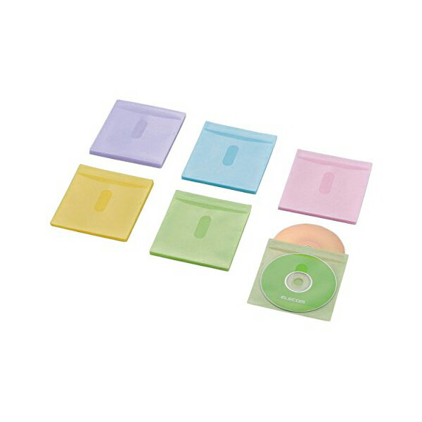 【正規代理店】 エレコム CCD-NIWB60ASO DVD BD CD ケース 不織布ケース 両面収納 タイトルカード付 30枚入 60枚収納 5色アソート