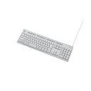 【5個セット】 エレコム TK-FCM064WH/RS キーボード 有線 メンブレン 高耐久 法人向け RoHS指令 変換コネクタ付 PS5 ホワイト TK-FCM064WH / RS 6カ月保証 送料無料