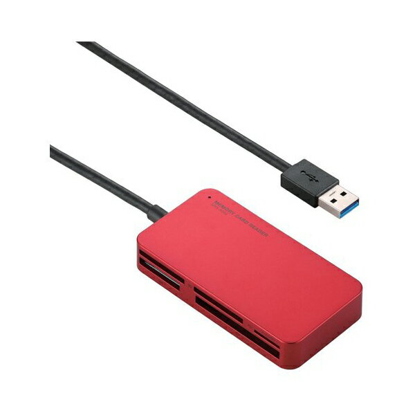 【正規代理店】 エレコム MR3-A006RD USB3.0対応メモリリーダライタ Windows11 対応 ELECOM 6カ月保証 軽量 デジカメ メモリリーダライタ スリム カードリーダー コンパクト スリムコネクタ 高速データ転送 レッド パソコン周辺機器 多機能 外付け ケーブル一体タイプ その1