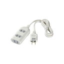 バッファロー iBUFFALO-2ピン式電源 タップ 3個口 シャッター付 5m ホワイト BSTAPSH2350WH 送料無料(2)