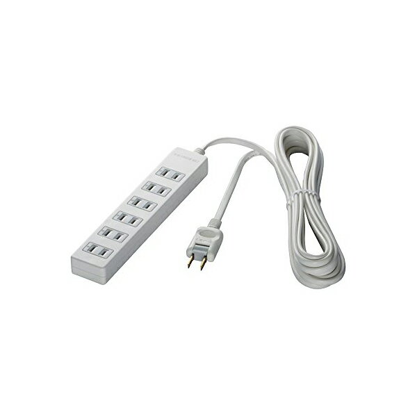 バッファロー iBUFFALO 2ピン式電源 タップ 6個口 雷サージ防止 1m ホワイト BSTAPSG2610WH 送料無料