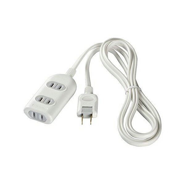 バッファロー iBUFFALO 2ピン式電源 タップ 3個口 3m ホワイト BSTAPST2330WH 送料無料