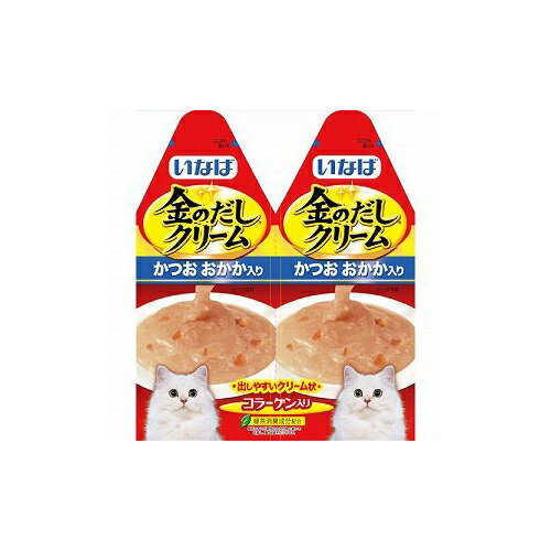 【12個セット】 いなば 金のだしクリーム かつお おかか入り 60g (30gx2) ペースト 一般食 IC-82 いなばペットフード 緑茶消臭成分配合 IC82 キャットフード ペットフード 愛猫用 クリーム 金のだし フード ウェット パウチ ペット レトルト 猫用 安心素材