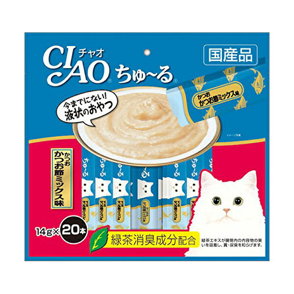 チャオ ( CIAO ) CIAOちゅーる かつお かつお節ミックス味 14g×20本入 キャットフード 猫 ネコ ねこ キャット cat ニャンちゃん ※価格は1個のお値段ですのサムネイル