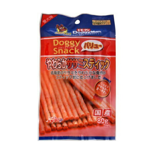 【6個セット】 ドギーマン ドギースナック バリュー やわらかササミスティック 80g 犬 おやつ 全犬種 生後2ヶ月以上 日本製 ドギーマンハヤシ 犬用おやつ 食品営業部 スティック ドッグフード ペット用品 犬用品 ドックフード ジャーキー スナック ドッグ 安心素材