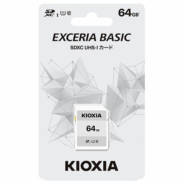 キオクシア 4582563851436 SDXC (64GB) オーム電機 写真 ベーシックモデル 東芝メモリ 一眼レフカメラ メモリーカード データ パッケージ メモリカード 動画 日本語 テープ 記録メディア