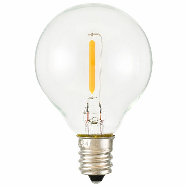 旭光電機工業 G40E12-0.8WC21 旭光 LEDフィラメントタイプ電球 ボール球 (深赤系電球色/0.8W/G40/E12) アサヒ オーム電機 深赤系電球色