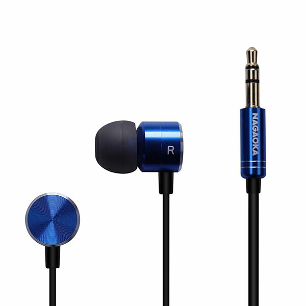 ナガオカトレーディング P908IB ナガオカ ハイレゾ音源対応イヤホン (インディゴブルー) カナル型 ハイレゾイヤホン オーム電機 イヤフォン ミニプラグ インディゴブルー イヤホン