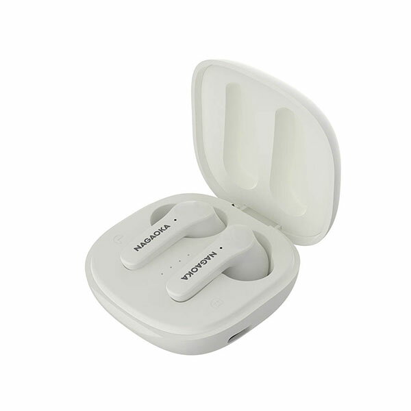 ナガオカ BT828ANCNWH 完全ワイヤレスイヤホン (Bluetooth5.0/ノイズキャンセリング/防水保護IPX4/ナチュラルホワイト) 左右分離 ホワイト 通話 ワイヤレスイヤホン テレワーク 防水 ナチュラルホワイト タブレット 完全 マイク付き
