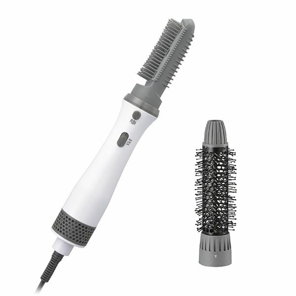 オーム電機 HB-HI812W カールドライヤー (静音タイプ62dB/400W/ブラシ2種類付/コード1.8m/ホワイト) ヘ..