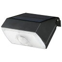 オーム電機 LS-S1080ST4-K LEDセンサーライト (800lm/ソーラー発電式/保護等級IPX4/白色LED/ブラック) 玄関 ポーチライト 角度調...