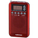 オーム電機 RAD-P350N-R DSP式 ポケットラジオ レッド 災害対策 オーディオ 非常時 アウトドア ラジオ オーム 高感度 アラーム 薄型 外出 時計 通勤 クリア 持ち運び 防災 散歩 防犯 自動選局 イヤホン付 小型