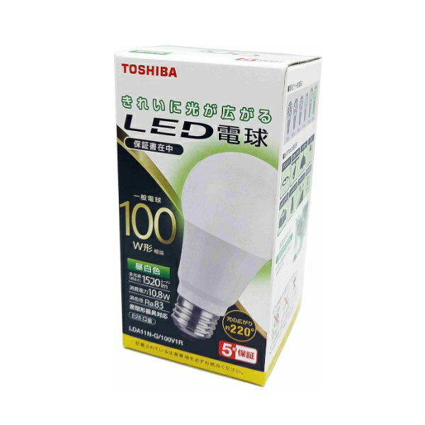 【2個セット】 東芝 LDA11N-G/100V1R LED電球 A E26 11W 昼白色