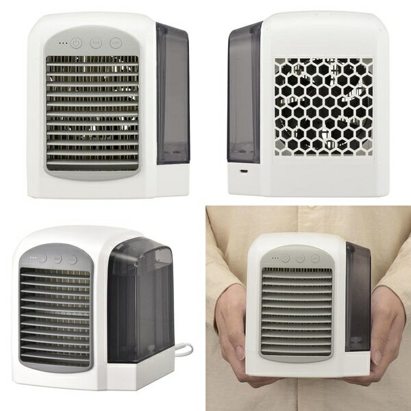 【10個セット】 オーム電機 KIS-U380PKB-W USBパーソナルクーラー (5W/容器容量300mL/風量3段階/ホワイト)