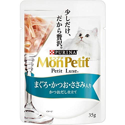 【2個セット】 モンプチ プチリュクスパウチ まぐろ&かつお&ささみ 35g ネスレ日本 猫 キャット 猫用 猫フード キャットフード