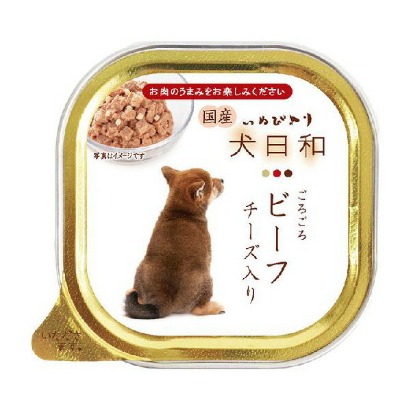 【3個セット】 わんわん 犬日和トレイ ビーフ チーズ入り100g