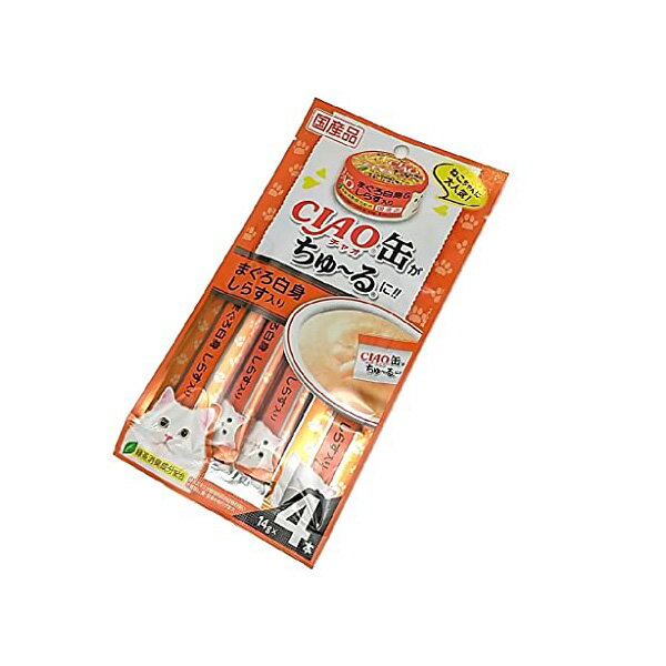 【24個セット】 いなばペットフード チャオ缶ちゅーる鮪白身しらす14g×4本