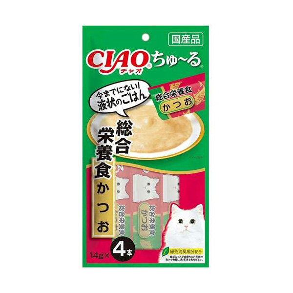 【6個セット】 いなばペットフード ちゅーる総合栄養かつお14g×4本