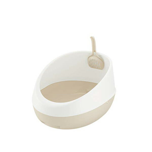 リッチェル 猫用トイレ本体 ラプレ ネコトイレ ハーフカバー ホワイト お手入れ簡単 猫 全年齢 Richell キャットトイレ 飛び散り防止 飛び散らない インテリア コーラルピンク スコップ付き トイレ本体 固まる猫砂用 猫トイレ 安心素材 価格は1個のお値段です