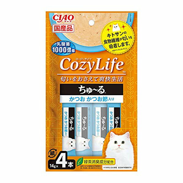 【3個セット】 いなば Cozy Life コージーライフ ちゅ る かつお かつお節入り 14g×4本 ペースト 国産品 おやつ SC-403 いなばペットフード チュール 緑茶消臭成分配合 SC403 猫用ふりかけ キャットフード 猫おやつ ペットフード 猫用おやつ