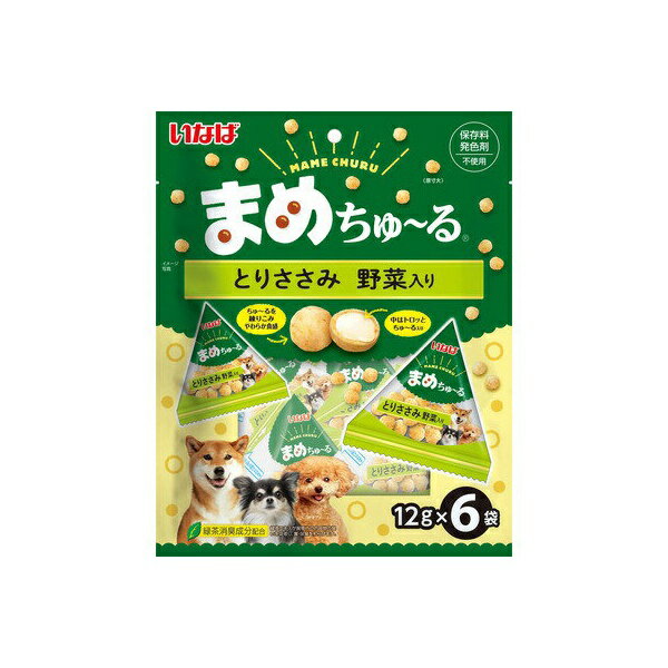 【6個セット】 いなばペットフード まめちゅーる とりささみ 野菜入り 12g×6P