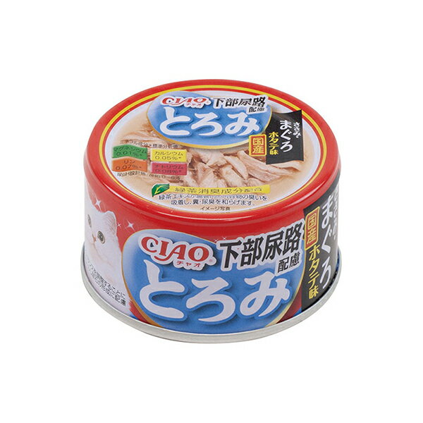 【6個セット】 いなば チャオ とろみ 下部尿路配慮 ささみ・まぐろ ホタテ味 80g 国産品 一般食 A-57 いなばペットフード CIAO 緑茶消臭成分配合 A57 キャットフード チャオとろみ エクプラ特選 猫用フード ペットフード とろみタイプ 猫フード 安心素材