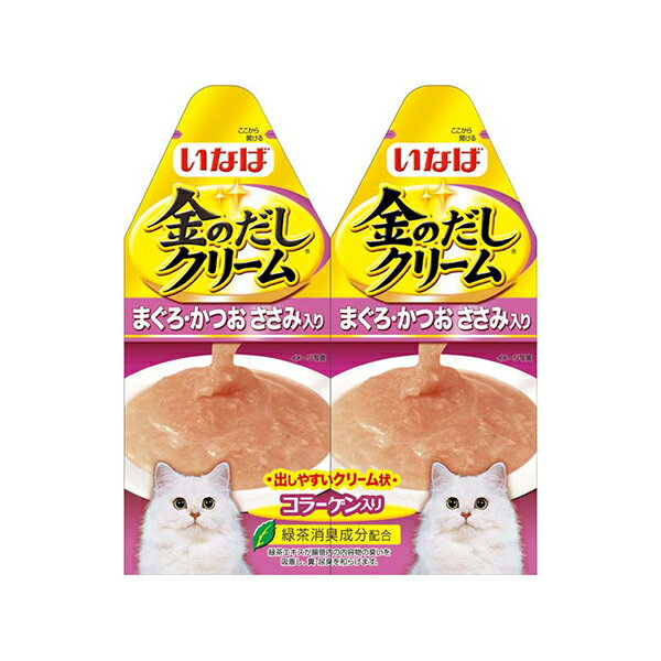 【6個セット】 いなばペットフード いなば 金のだしクリーム まぐろ・かつお ささみ入り 60g (30g×2)