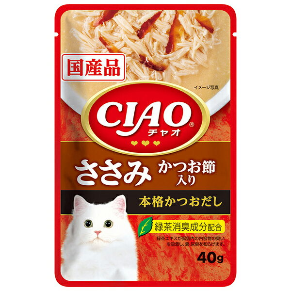 いなばペットフード CIAOパウチ ささみ かつお節入り 40g